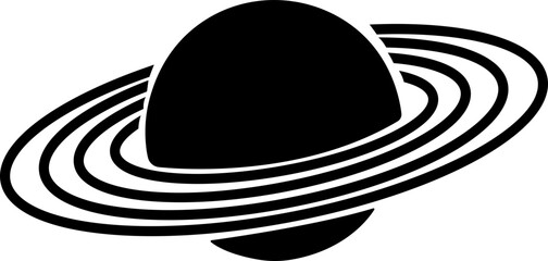 Saturn planet, ringed world and galaxy icon in flat style vector, space, cosmic, astronomy, orbit, universe symbols bundle © AbdulJabbar