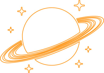 Saturn planet, ringed world and galaxy icon in line style vector, space, cosmic, astronomy, orbit, universe symbols bundle © AbdulJabbar