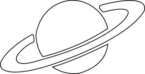 Saturn planet, ringed world and galaxy icon in line style vector, space, cosmic, astronomy, orbit, universe symbols bundle © AbdulJabbar