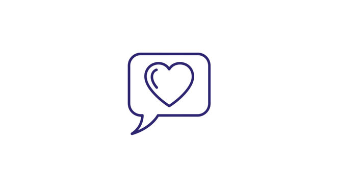 Heart in speech bubble icon.