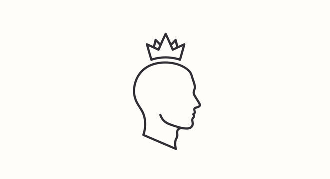 King Head Crown Icon.