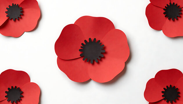 Red Paper Poppy Flower Art
