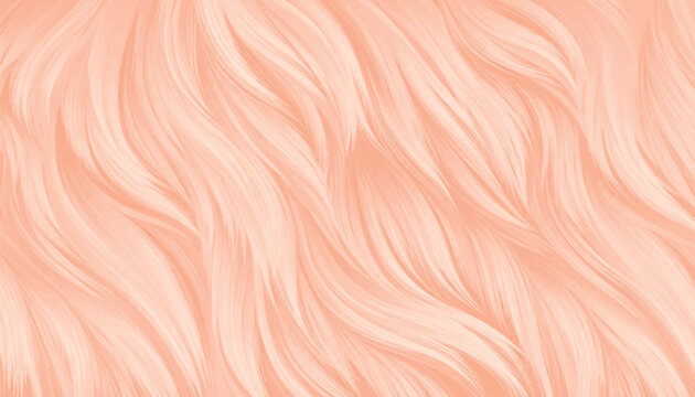 Luxury light peach fur vector background. Elegant cream fluffy texture with soft wavy hair and realistic shading. Warm pastel somon fleece pattern for cozy chic designs, fashion, and cute backdrops.