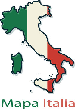 mapa italia logo icon vector white background .