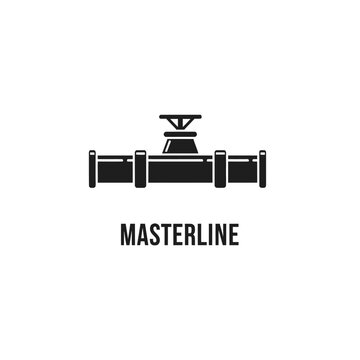 Industrial Pipeline Icon with Valve and Masterline Text
