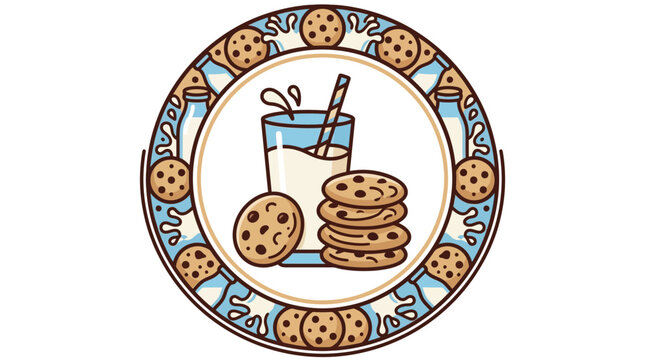 Cookies and Milk Circle Design