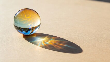 Fototapeta premium Abstract chromatic glass sphere caustic light colorful shadows