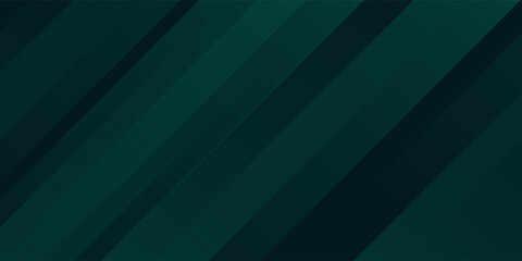 Obraz premium Dark green abstract stripes background vector with gradient shades, modern geometric design. Suit for business banners, templates, flyers, brochures, wallpaper, and presentation