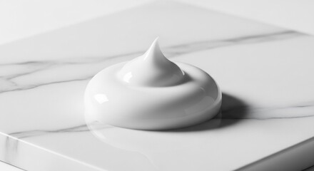 Fototapeta premium White cream cosmetic product on marble.