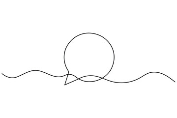 Obraz premium Speech bubble continuous line art minimal communication vector icon