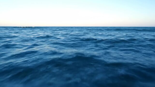 Calm sea natural scenery, blue sea waves surging
