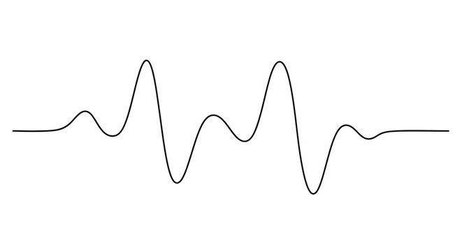 Abstract Sound Waveform Graphic - Minimalist Audio Signal Line Art