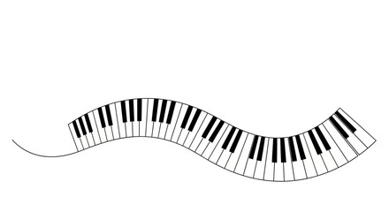 Abstract Wavy Piano Keyboard, Musical Instrument Element, Music Concept © Ipung