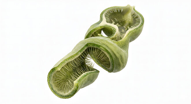 Highly Detailed Scientific 3D Render of a Genlisea (Corkscrew Plant) Spiral Trap Cross-Section