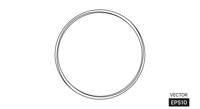 Abstract Double Ring Circle Shape Vector Graphic Design Element
