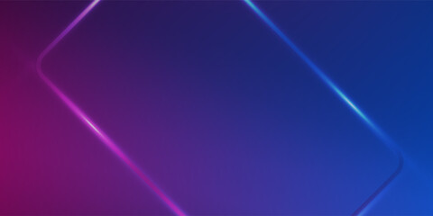 Obraz premium Abstract minimalisist dark background with blue and pink neon glow, dynamic gradient creative