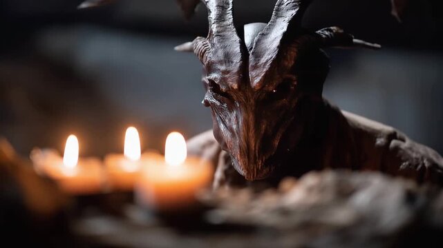 Faceless demon with twisted limbs hiding in the shadows of a decayed haunted mansion, glowing candles flickering. faceless demon horror, faceless haunted house, faceless eerie