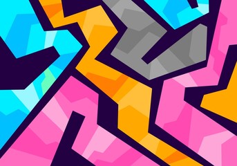 Abstract Graffiti Art With Geometric Shapes background © AM2094