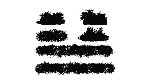 Natural foliage plant silhouettes collection for architectural landscaping design projects.