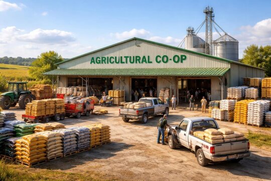 Almac&eacute;n de cooperativa agr&iacute;cola que presta servicios a productores locales y distribuci&oacute;n de productos b&aacute;sicos