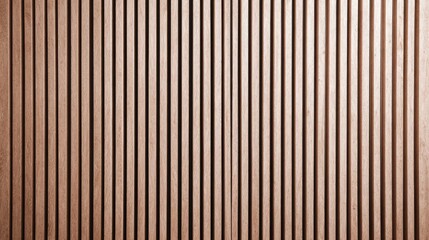 Fototapeta premium Uniformly spaced narrow wooden slats create a repeating vertical surface texture with subtle shading.