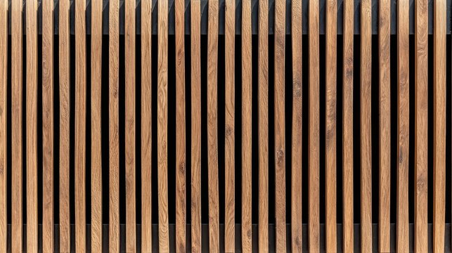 Repeating pattern features vertical wooden slats against a dark background creating textured surface