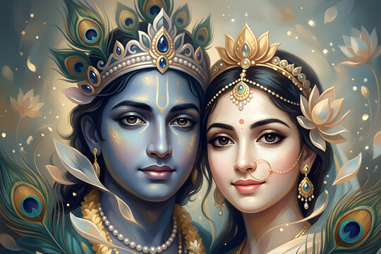 Radha Krishna art photo ai genrated 