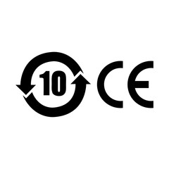 Obraz premium 10-Year Lifespan and CE Mark Icon Outline