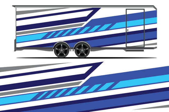 Trailer abstract graphic element vinyl sticker wrap design 1