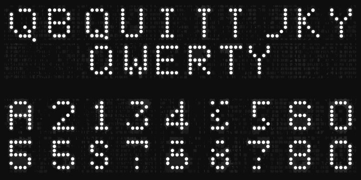 dot matrix font on black background letters