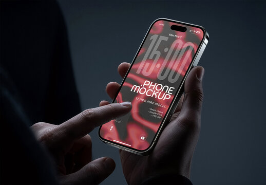 POV Smartphone Mockup Held In Man Hands