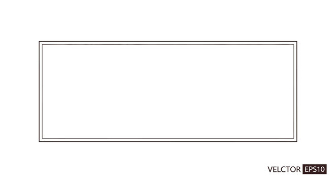 Blank rectangle shape, simple outline frame, empty space for text, graphic design element