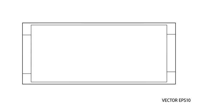 Blank Rectangular Frame Outline, Simple Border Design, Graphic Element