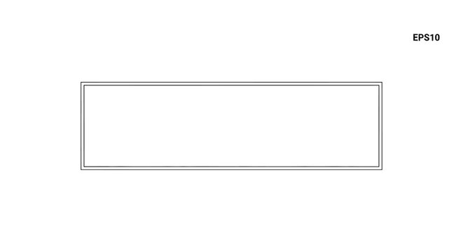 Blank rectangular frame, clean white empty space for text or design, simple graphic element
