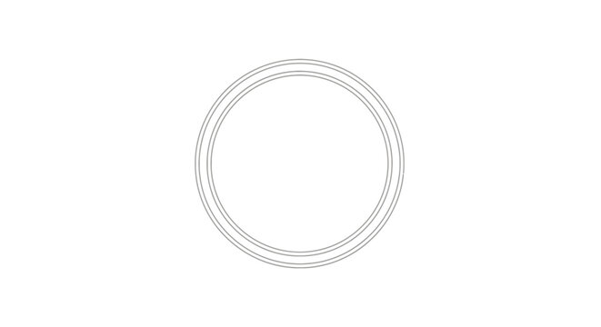 Concentric Circle Outline Graphic Element on White Background