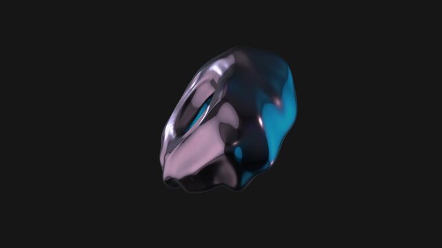 A drag and drop 3D dark chrome style electric shape with alpha that spins on a loop.
