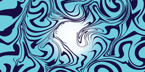 Fototapeta premium Abstract Swirl Psychedelic Groovy Pattern. Wavy Spiral Vector Background. Funky Liquid Shape Texture