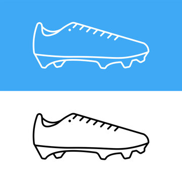 Soccer Cleats Football Shoes Line Art Vector Illustration