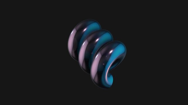 A drag and drop 3D dark chrome style electric shape with alpha that spins on a loop.
