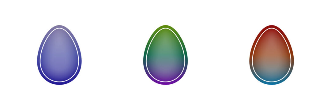 Colorful easter eggs icons