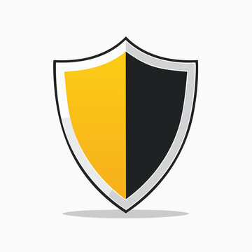 Yellow and Black Shield Icon