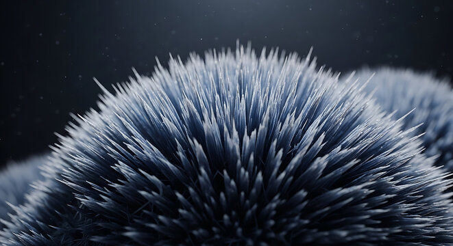 Microscopic visualization of needlelike blue asbestos mineral fibers representing health hazards mesothelioma risk and professional asbestos abatement and removal
