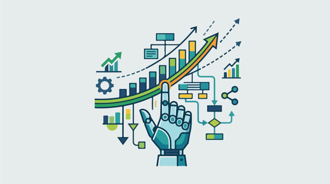 Hand Holding Growth Chart Graph.