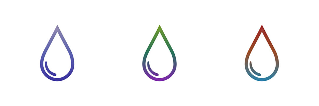 Colorful water drop icons