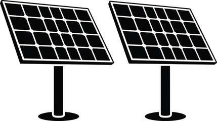 Solar panel energy system collection isolated vector illustration for renewable electricity generation and sustainable technology design © Lipirani