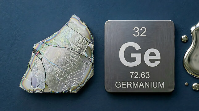 Raw Germanium Metal Broken Wafer Fragment Silver-Grey Electronic