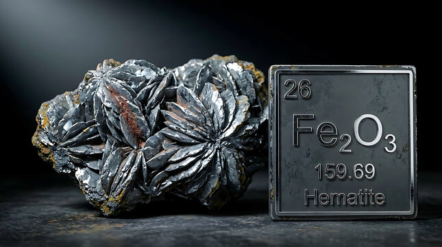 Raw Hematite Specular Rosette Aggregate Steel-Gray Metallic Besi