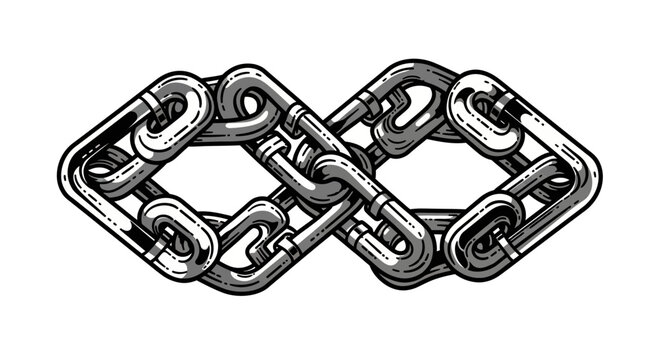 Infinity Symbol Made of Interlocking Metal Chains