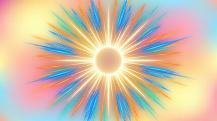 Fototapeta premium Colorful Radiant Sunburst Light Abstract Background with Vibrant Energy