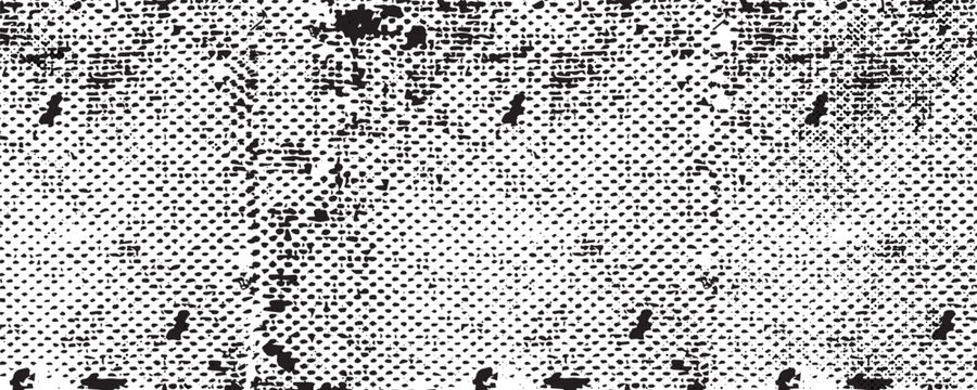 Dot grid pattern vector illustration. Simple black white point background with small and large polka dots. Abstract futuristic dotted mesh with gradient effect. Geometric minimal digital design.